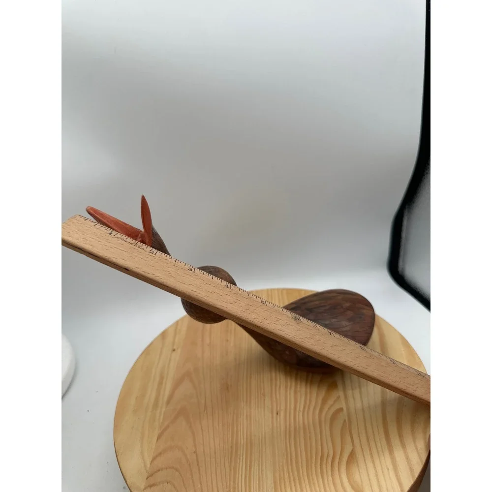 Vtg Golf Club Head Bird Sculpture Folk Art Signed Wood Whimsical Golf Gift OOAK